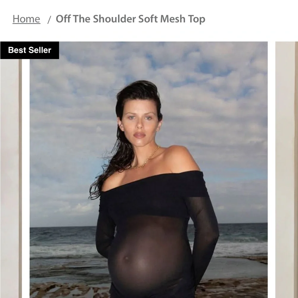 Bumpsuit off the shoulder mesh top - Picture 1 of 2